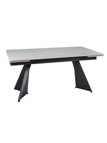 Esstisch Laconi Weiß Marmor / Schwarz Matt 160-220 / 90 / 75cm