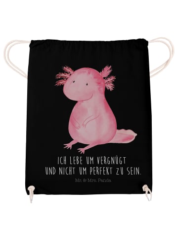 Sportbeutel Axolotl null mit Spruch in Schwarz