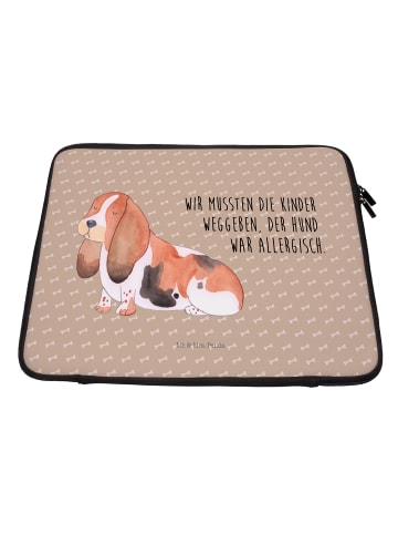 Laptophülle Hund Basset Hound mit Spruch in Hundeglück