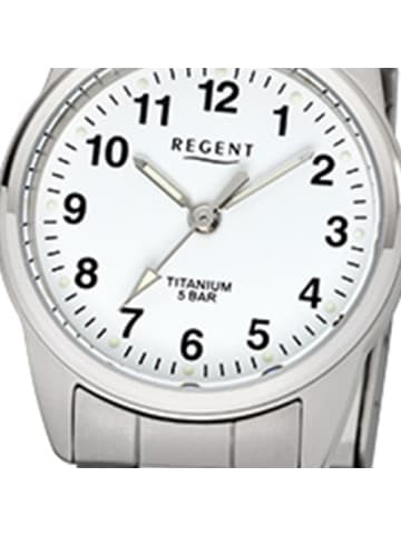 Analog-Armbanduhr Regent Titan-Uhren silber, grau klein (ca. 26mm)