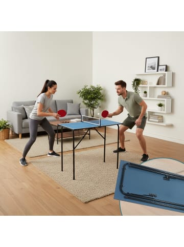 Mini-Tischtennisplatte in Blau - (B)88 x (H)76 x (T)48 cm