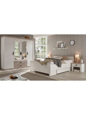 Schlafzimmer-Set Pinie weiß, Oslo Pinie, Komplettset in Landhaus-Stil