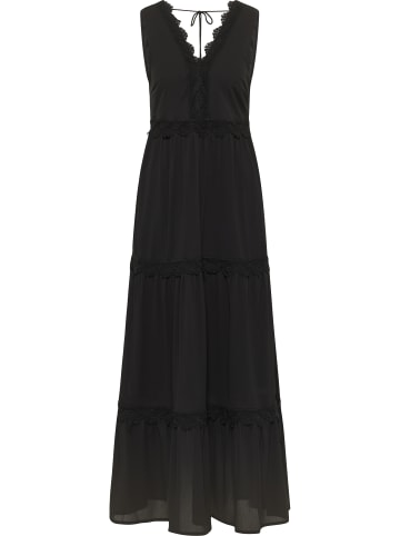 Damen Spaghetti Kleid Maxi in Schwarz