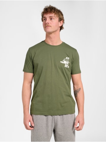 T-Shirt Hmlpulse Lebensstil Herren in WHITE/GREEN