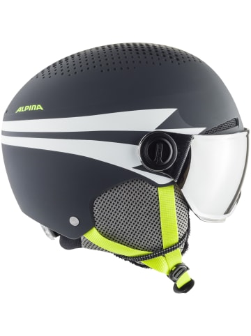Skihelm mit Visier in grau