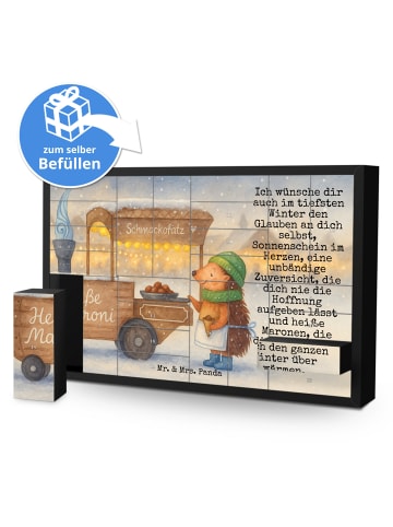 Weihnachtskalender Igel Maronen Design mit Spruch in Weiß