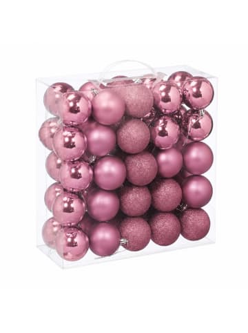 50-tlg. Weihnachtskugeln Set in Rosa