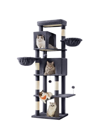 Katzenbaum Clawfy in Dunkelgrau - (B)48 x (H)190 x (T)59 cm