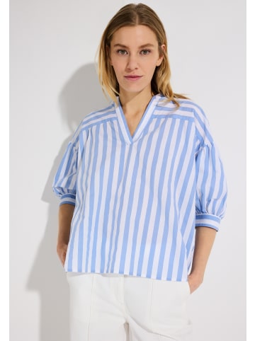 legere 3/4 Arm-Bluse, gestreift in soft blue/white