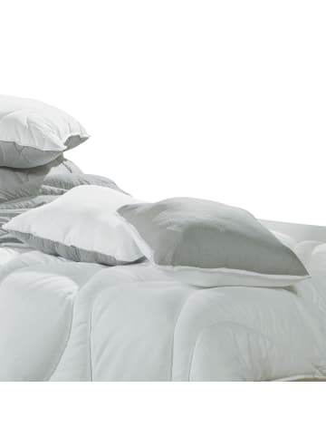Textilfaser Wende-Kuschelkissen Amper in weiß/grau