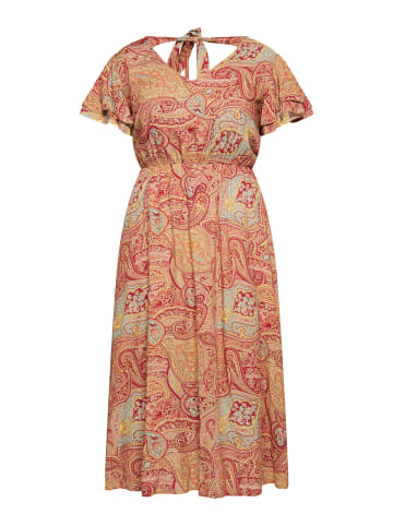 Damen Kleid Mit Paisley-Print in Bordeaux Mehrfarbig