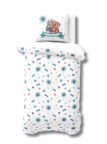 Bettwäsche-Set Biber/Flanell "Paw Patrol" in Weiß