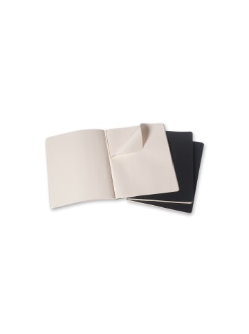 Notizhefte 3er Set, Kartoneinband, Kariert "Cahier" in Schwarz