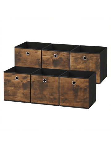 6er-Set: Aufbewahrungsbox Tina in Schwarz - (B)26 x (H)28 x (T)26 cm