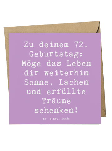 Deluxe Karte 72. Geburtstag mit Spruch in Lavendeltraum
