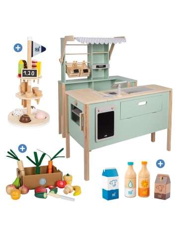Kaufladen & Kinderküchen-Set in green,multicolored
