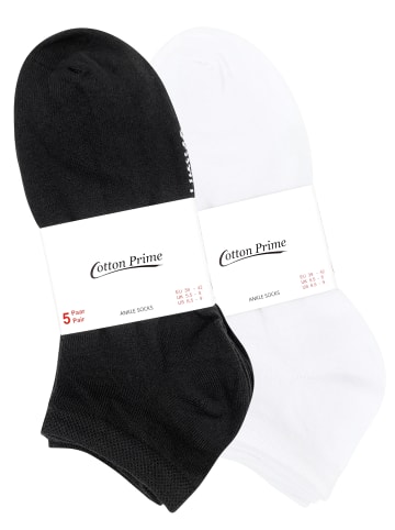 10 Paar COTTON-Essentials Sneaker-Socken in Schwarz/Weiss