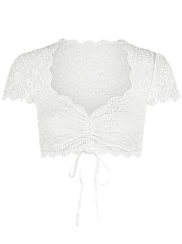 Nina von C. Dirndlbluse mit Herzausschnitt Tracht in weiss