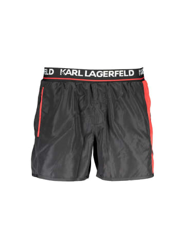 Schwarz Polyester Herren Bade Boxershorts