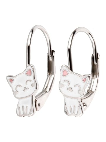 Silber Ohrringe 925 Katze 1,0 cm x 1,0 cm