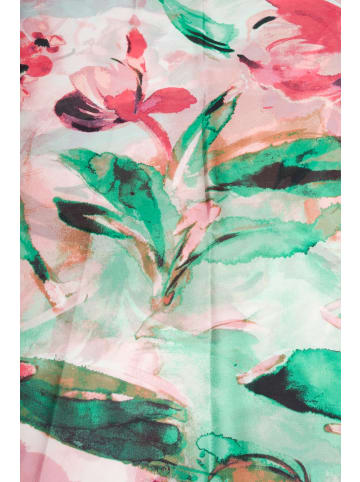 Schal mit Blumen Muster in Koralle