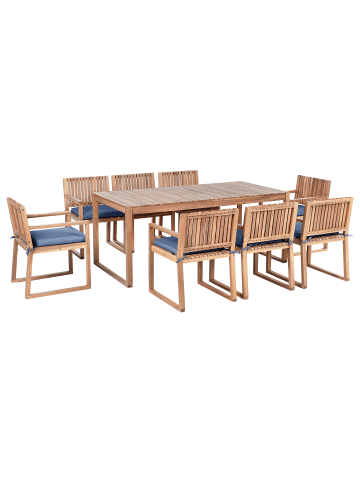 17-tlg Gartentisch Set SASSARI PREMIUM in Braun/Blau