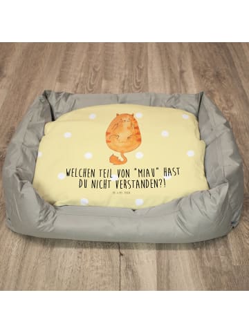 Katzenbett Katze Mittelfinger mit Spruch in Gelb Pastell