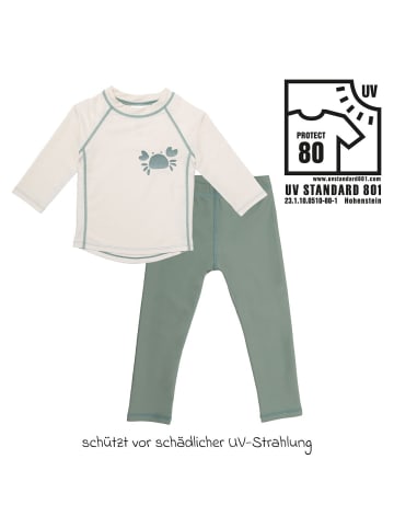 Bade-Set Shirt & Leggings mit UV-Schutz in weiss,gruen,motiv