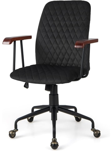 Bürostuhl aus Samt in Schwarz