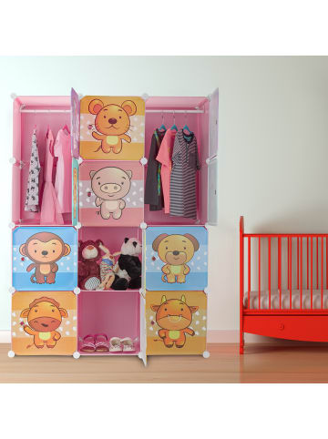 Steckregal Kinderzimmer in Rosa - (B)110,5 x (H)145 x (T)46,5 cm