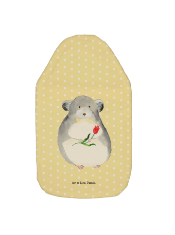 Wärmflasche Chinchilla Blume ohne Spruch in Gelb Pastell