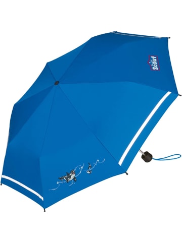 Kinder-Taschenschirm Regenschrim mit reflektierenden Streifen Big Orca/Wal blau