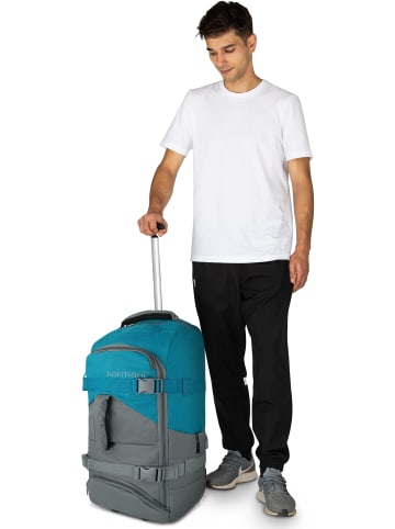 Reisetasche mit Rucksackfunktion 60 Liter Melano in Grau/Petrol