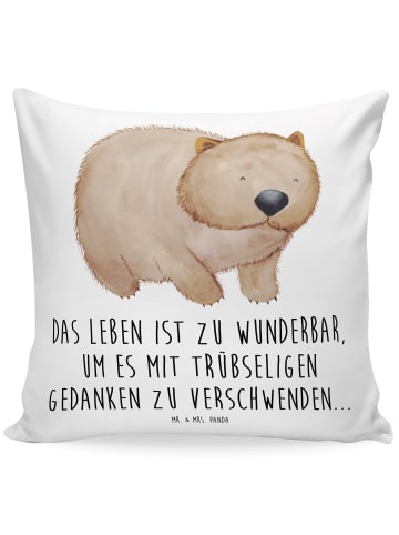Kissen Wombat mit Spruch in Weiß