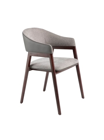Stuhl 4091 in Grau/Nerz/Walnuss – (B)55 x (H)79 x (T)58 cm