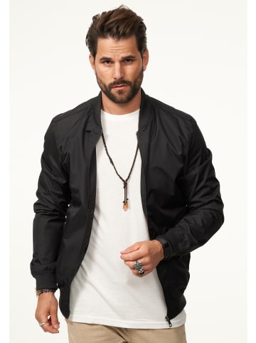 Übergangsjacke - mit Baseball-Kragen Blousonjacke leichte Bomberjacke in Black