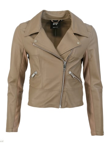 Lederjacke in taupe
