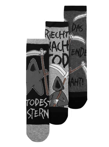 3er Pack Tot aber lustig Socken Sneaker Strümpfe in grau