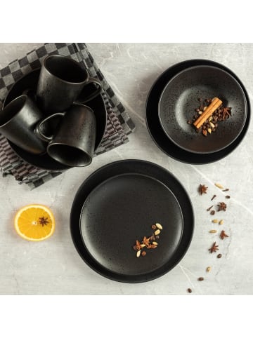 Dessertteller-Set, Steinzeug Essential in Schwarz