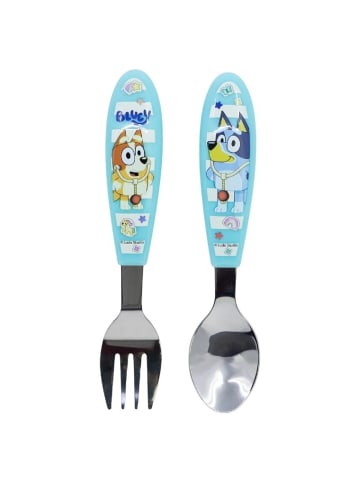 Bluey Kinderbesteck Set 2-teilig – Löffel & Gabel mit Motivgriffen in Blau
