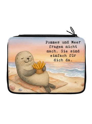 Bleistiftetui Robbe Pommes Design mit Spruch in Weiß