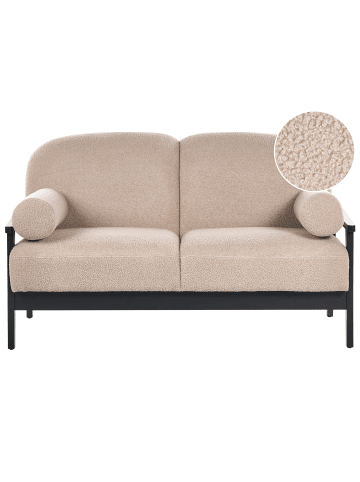2-Sitzer Sofa PILARNE in Beige/Schwarz - (W) 153 x (H) 88 x (L) 84 cm