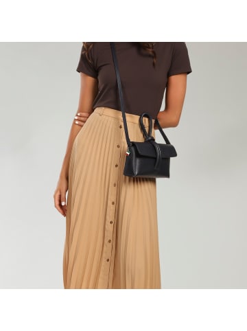 Florence Abendtasche, Umhängetasche Leder dunkelblau ca. 23cm