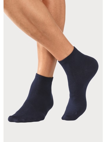 Kurzsocken in marine, jeansblau meliert, hellblau meliert
