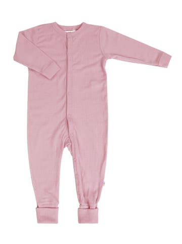 Schlafoverall Merino-Wolle in old rose