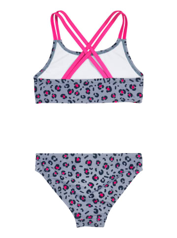 UV-Schutz Bikini Leo-Print in grau