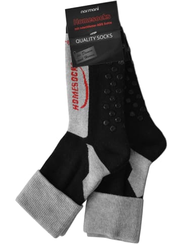 4 Paar Homesocks mit Frotteesohle und ABS in Schwarz