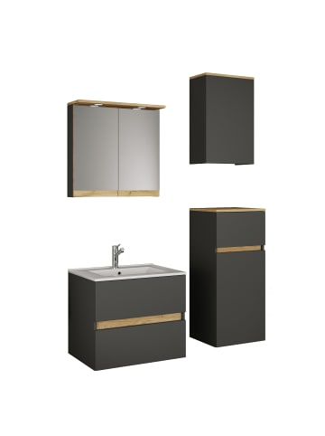 5 tlg. Badmöbel-Set mit Waschbecken Cosila-I 61 cm in Anthrazit