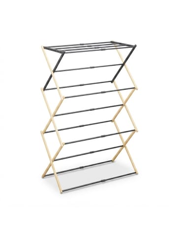 Wäscheständer in Natur/ Schwarz - (B)74 x (H)107 x (T)37 cm