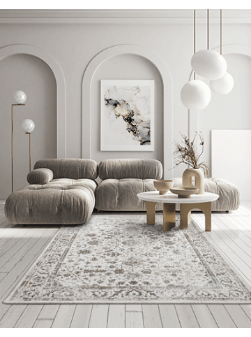 Kurzflorteppich Mila F in Creme